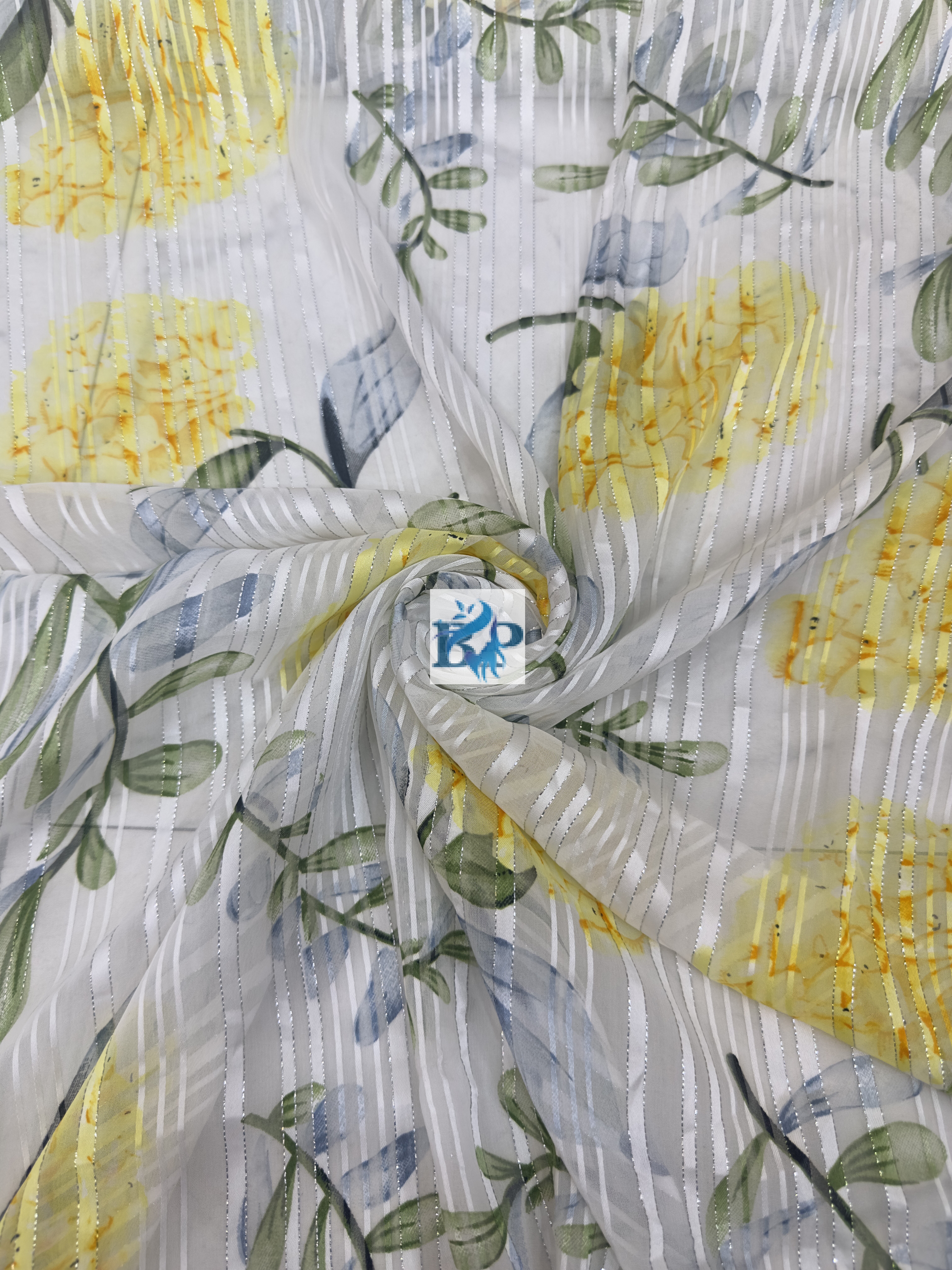 Flower print chiffon georgette fabric
