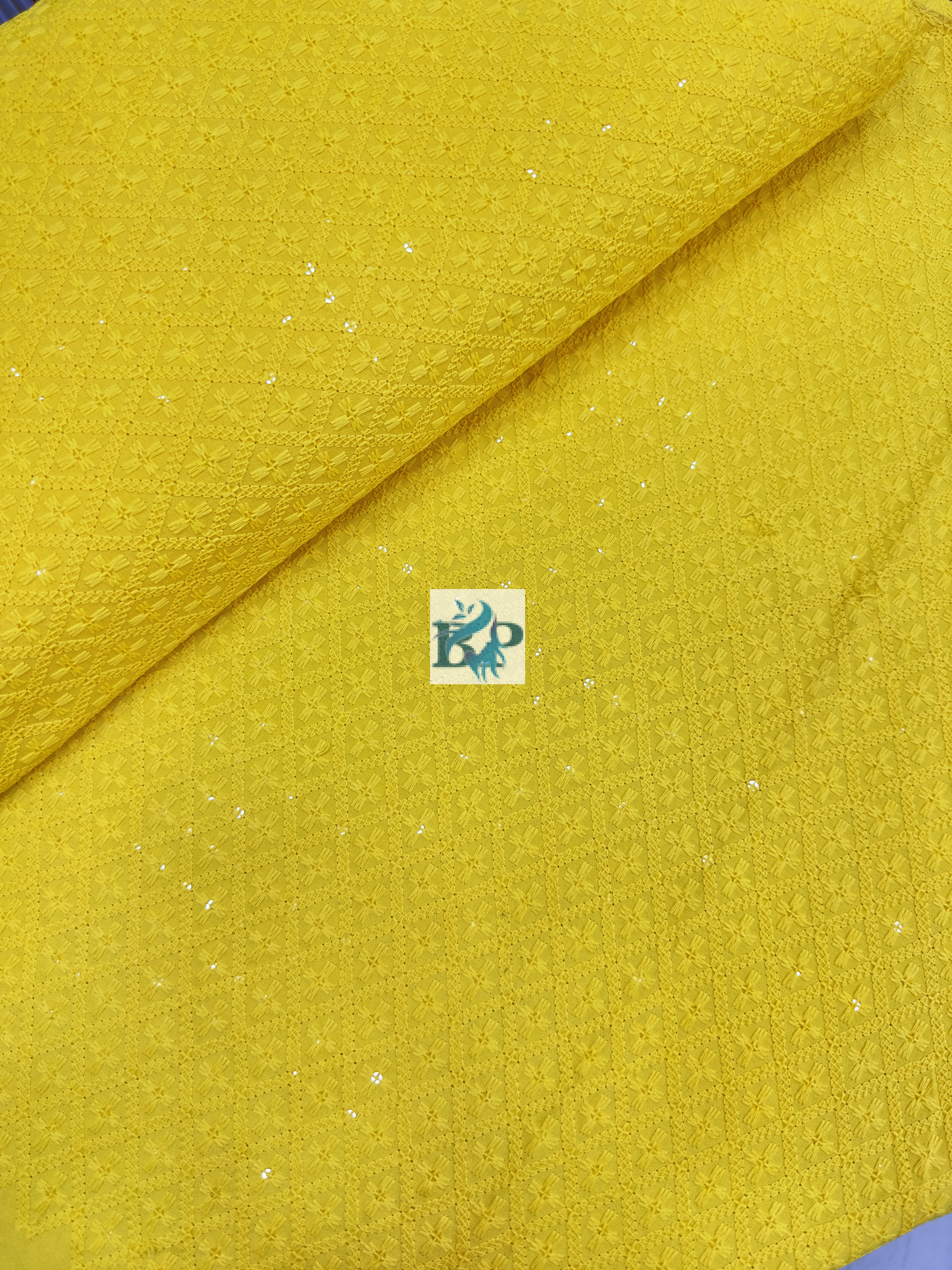 Thread work cotton fabric