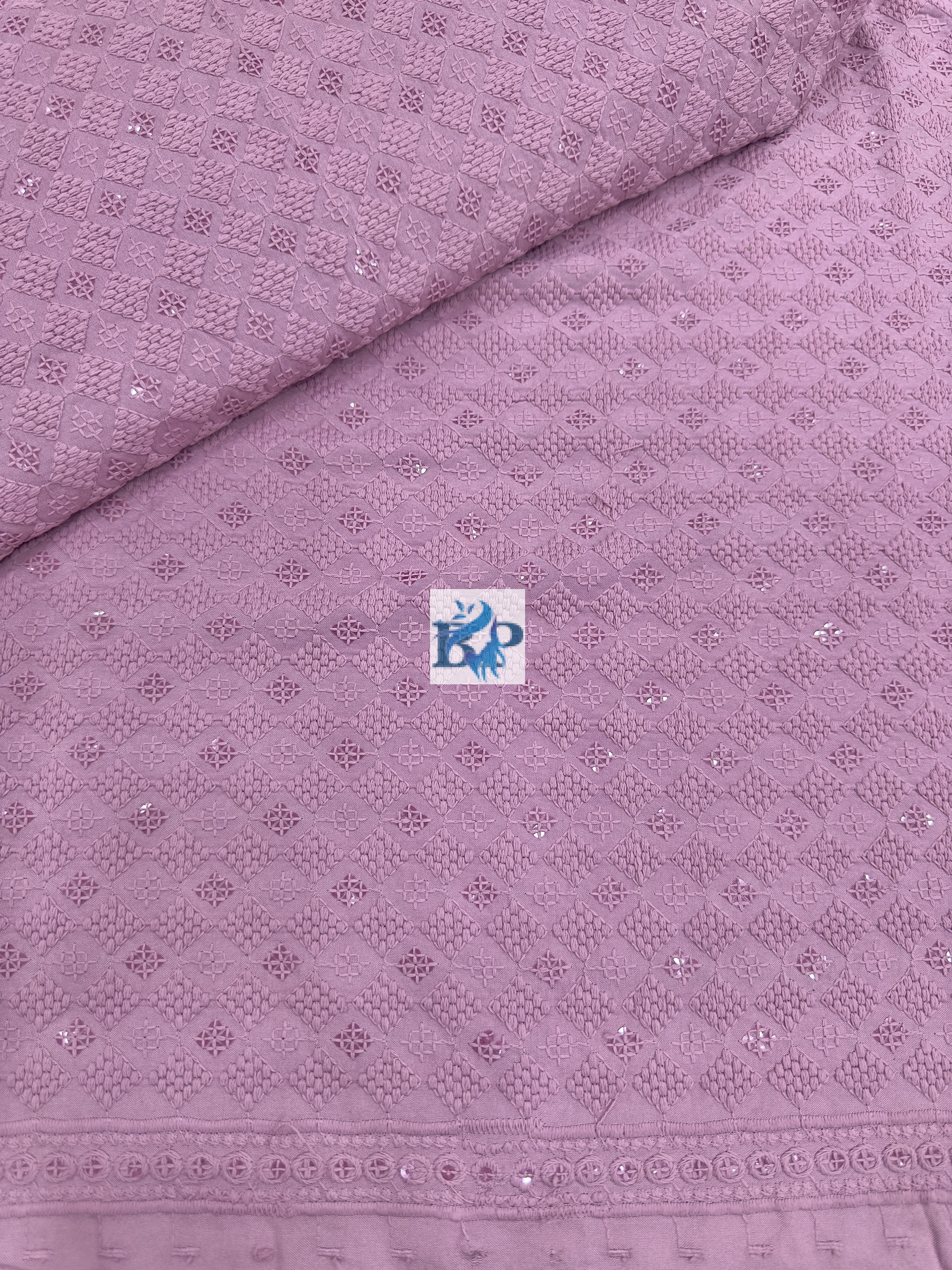 Thread work cotton fabric