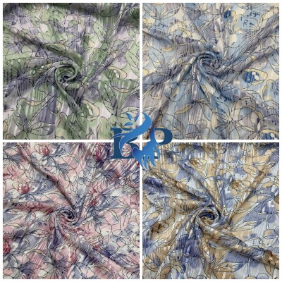 New flower print chiffon georgette fabric