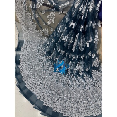 New chicken kari thread embroidery net fabric