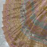 Georgette Heavy Embroidery Gottapatti  Big Width