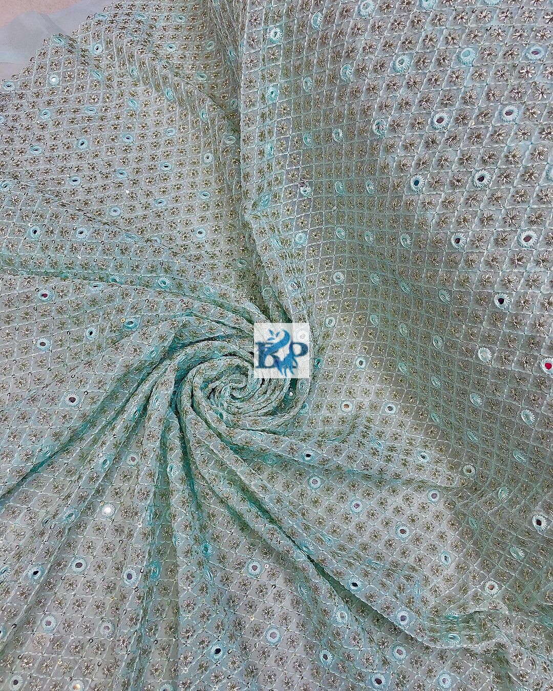 Zardosi embroidery georgette fabric