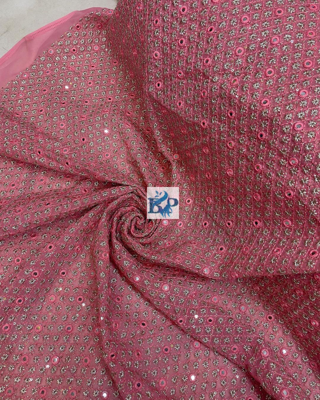 Zardosi embroidery georgette fabric