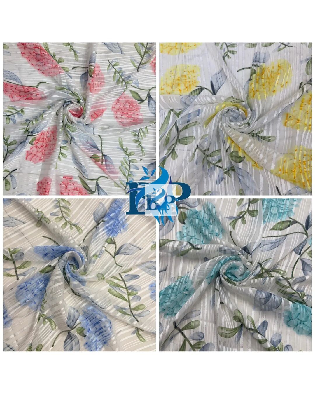 Flower print chiffon georgette fabric